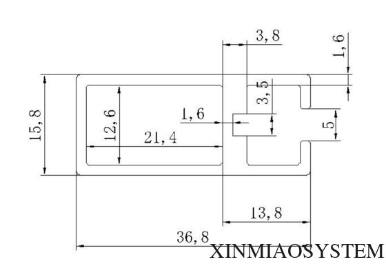 16*37mm 2016 new coming, alu profiles for display racks,all kinds of profiles forexhibits