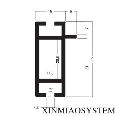 Z4300 40x16MM Beam Extrusion,Aluminum 2 way system,Aluminum equipmen suit for tension lock