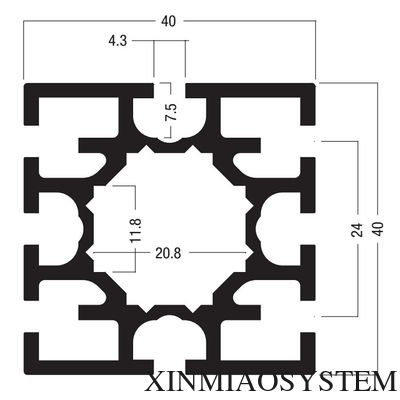 S208 Maxima System  Square Extrusion40mm 8 grooves,Aluminium profile For Exhibition Stand