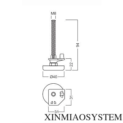 S340 Adjustable foot of eight way extrusion,Components of Octanorm Similar Drawing,  R8  exhibition system
