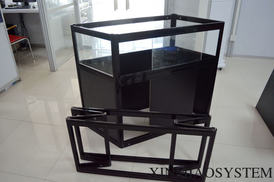 Hot sales folding aluminium alloy tempered glass jewelry display stand,Jewelry Display Showcases