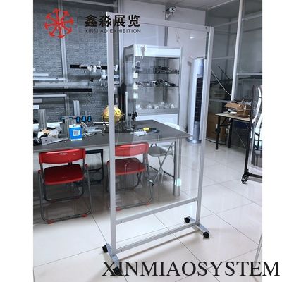 Freestanding Balck/Silver Color Room Divider Screen Sneeze Protection  Front Desk Clear Partitions Screens