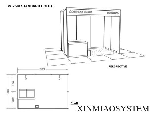 3x2M Exhibition System Stand, China 3*2 Trade Show System Banner Stand Booth System Photos and Pictures