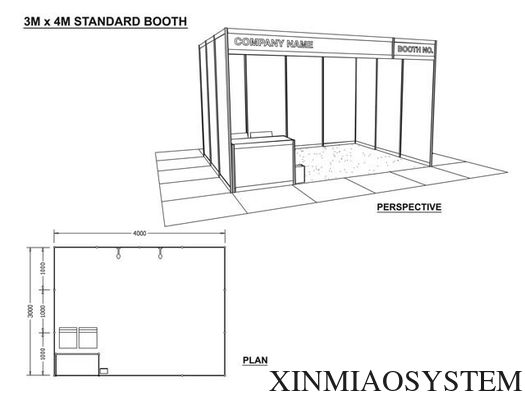 Export to Myanmar Exhibition Booth Supplier In China,  Chinese 3X3X2.5m Octanorm system exhibition event booth supplier
