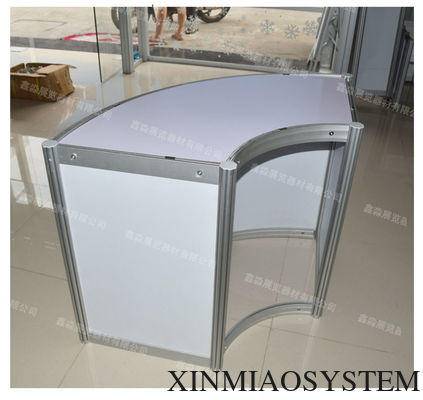 Quarter-Circle Counter, Octagonal Prism Cabinet,Alunium Circle counter for exhibition tradeshow fair