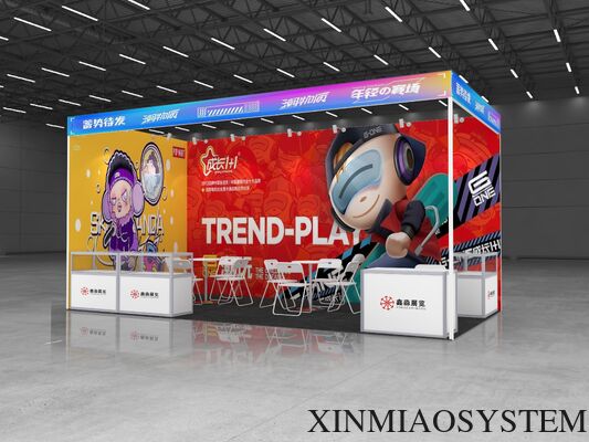 Xinmiao New 8-Slot SEG Fabric Square Aluminum Pillar 80mm Compatible With Octanorm & Maxima System Easy Quick Assembly Trade Show Exhibition Booth Modular Aluminum Profile