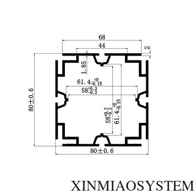 Xinmiao Nouveau 8 fentes SEG Tissu Carré Pilier en aluminium 80 mm Compatible avec le système Octanorm & Maxima Assemblage facile et rapide Salon de l'exposition Stand modulaire Profil en aluminium
