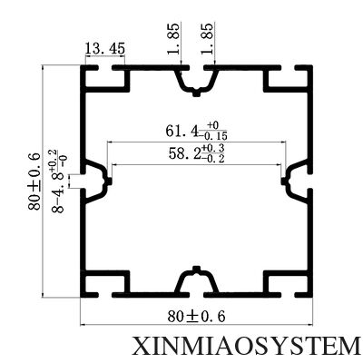 Facile à installer Xinmiao Nouveau tissu de tension SEG à 8 rainures Pilier carré en aluminium Compatible Système Octanorm Maxima Reutilisable Modulaire