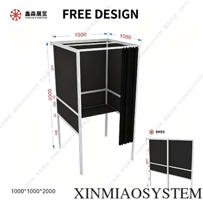 Taille personnalisée Profil d'aluminium de design libre Cabine de vote facile à assembler Cabine de vote électorale pliable avec table intérieure