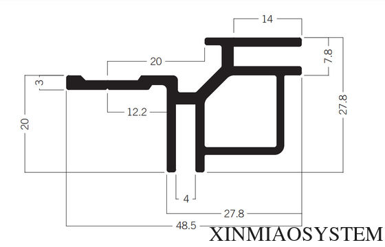 M1322 Adaption Profile of 40-80-100MM Maxima system,Tension fabric extrusion