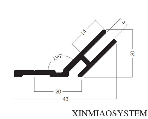 M1322 Adaption Profile of 40-80-100MM Maxima system,Tension fabric extrusion