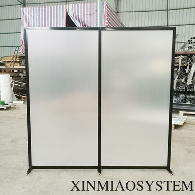 Freestanding Balck/Silver Color Room Divider Screen Sneeze Protection  Front Desk Clear Partitions Screens