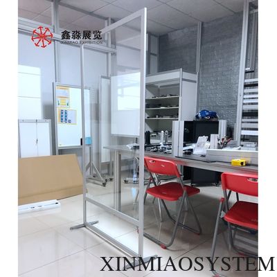 Freestanding Balck/Silver Color Room Divider Screen Sneeze Protection  Front Desk Clear Partitions Screens