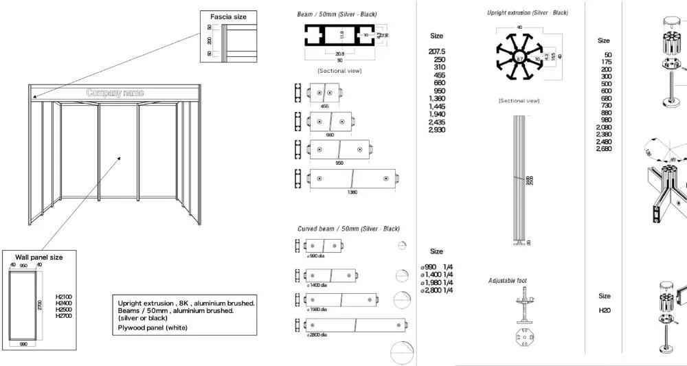 Customized 30mins Quick Build Aluminum Fabric Trade Show Booth Design